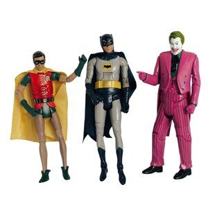 Joker Robin Batman Classic 1966 TV Series Posable Figures Set 6" DC Comics 5S